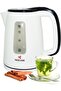Electric Kettle | 1.7L White Kettle with Auto Lid-Opening, Dual Water Gauge & Heat Plate Indicator (ME-KT1108PW)