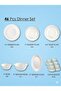 46 Pcs Opal ware Dinner set 8 Dinner plate 8 Dessert plate 8 Soup plate 8 Bowl 1 Serving plate 1 Serving bowl 6 cup 6 saucer Dishwasher Freezer Microwave safe BPA Free - 2