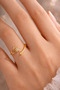 Women's Minimal Star Figured Zircon Stone Adjustable Gold Color Ring - 2