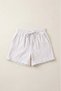 White Women's 100% Cotton Muslin Fabric Shorts with Elastic Waist, Double Pockets, Comfortable Cut, Summer Shorts - 5