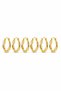 Women's Yellow Steel Twist Hoop Earring Set - 3 Pairs 6 Pieces