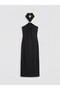Nevavm Halter Neck Metal Appliqué Gathered Dress - 5