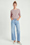 Striped Oversize Knitted T-Shirt Lcr0124 Sugar Pink - 3
