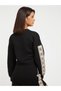 Women's Black Crew Neck Sweatshirt - 3
