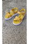 Genuine Leather Orthopedic Sole Velcro Children's Sandals Yellow