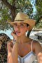 Women's Straw Cowboy Hat with Accessories