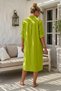 Pistachio Green Shirt Collar Long Sleeve Buttoned Hidden Pocket Embroidered Casual Cotton Woven Dress 116 60 - 3