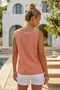 Salmon Color Pool Collar Sleeveless Buttoned 3D Embroidered Washable Casual Cotton Woven Blouse 68 55 - 6