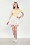 Women's open front and back bodysuit - yellow - 4