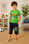 Boy's Santa Monica Printed Short Sleeve Capri Pajama Set Summer Cotton - 3