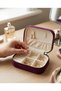 Jewelry Box Organizer Travel Case Necklace Ring Earring Organizer Velvet Purple 12Cmx8Cm - 7