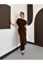 Women's Dress Asymmetrical Cut One Shoulder Draped Midi Length Dress - 3