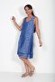 Women's Italian Cotton Leopard Patterned Lined Zero Sleeve Midi Dress