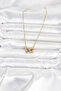 316L Steel Chain Gold Color Purple Butterfly Model Women's Necklace - 2