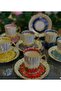 Lotus Arni Porcelain Hand-Painted 6-Piece Cup Set