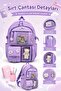 Galb Purple Tr1 Korean Model 3-Piece Primary School Bag Set: Backpack + Lunch Box + Pen Holder School Bag - 2
