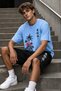 100% Cotton Oversize Men's T-Shirt Shorts Set Streetwear Summer Casual Fit - 2