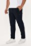 Men's Cotton Zipper Detailed Sweatpants Navy Blue -201164