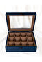 12-Piece Premium Watch Box, Nubuck Fabric Covered, Special Design with Glass, Accessory Organizer - 2