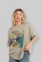 For the Love of Cats 103 Front Cat Printed Beige Oversize T-Shirt 100% Cotton Unisex Cat Lover Premium Design - 4