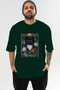For the Sake of Cat Love 64 Front Cat Printed Green Oversize T-Shirt 100% Cotton Unisex Cat Lover Premium Design - 2