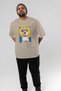 For the Love of Cats 56 Front Cat Printed Beige Oversize T-Shirt 100% Cotton Unisex Cat Lover Premium Design - 7