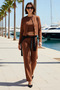 Women's Plus Size Buttoned Crop Cardigan Wide Leg Pants Thessaloniki Knitted Set XL Daily Casual Stylish