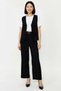 Women's Plus Size Sleeveless Jacket Lapel Buttoned Linen Look Vest Pants Set Wide Leg Casual - 4