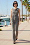 Women's Plus Size Degaje Collar Lace-Up Fitted Camisole Knitted Suit Long Leg Casual Comfortable