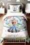 Colorful Balloons Castle Patterned Single Baby Kids Bedding Set - 2