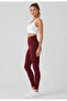 Women's Sport Burgundy Leggings - Plain Women's Leggings Long Regular Normal Waist - 6