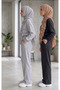 2-Pack Black & Gray Oversize Baggy Sweatpants Loose Leg Hijab Set - 2