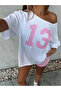 Women's 13 Printed Boat Neck Off Shoulder 100% Cotton T-Shirt - 3