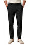 Black Lycra Linen Textured Cotton Men's Trousers – Breathable Summer Modern Cut 2600705 - 2