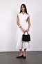 White Shirt Collar Scallop Dress 005216 - 2