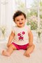 Baby Girl Set Kids - Floral Embroidered Ruffle Sleeves - Summer Shorts Set - 6