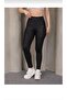 Black Women's Geometry Patterned Diving Fabric Leggings – High Waist, Tummy Control - 3
