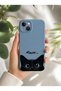 iPhone 13 Compatible Launch Silicone Meow Written Cat Themed Shock Absorbing Case Blue