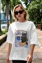 For the Sake of Cats 111 Front Cat Printed White Oversize T-Shirt 100% Cotton Unisex Cat Lover Premium Design - 5