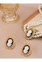 Double-Layer Retro Rhinestone Faux Pearl Choker with Earrings Set - 2