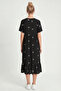 Embroidered Long Summer Viscose Dress Lnt0039 Black - 6