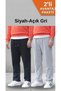 Men's 2-Pack Summer 2-Thread Comfortable Fit Sweatpants Black Light Gray