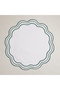 4-Piece White Green Mira Linen American Placemat Set |   Stain Resistant |   Modern Table Decor - 5