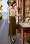 Women's Plus Size High Waist Lace Maxi Skirt a Line Lined Stretchy Knitted Fabric Daily Casual Modern - 2