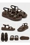Women's Bitter Brown Orthopedic Sandals Cross-Strapped Wedge Sole Daily Comfortable Summer Slippers - 3