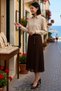 Women's Plus Size Maxi Skirt Lace Knitted A-Line Belted Midi Length Casual Daily Modern Stylish Comfortable - 2