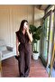 Linen Suit with Silver Zipper Detail - Brown