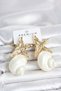 Natural Sea Shell and Gold Color Star Model Women's Earrings