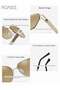 Womens Square Polarized Sunglasses UV400 Protection Gold Metal Frame Decorated with Rhinestones Fashion Sun Glasses with Glasses Case - 4