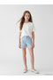 Lcw Kids Indigo Heart Embroidered Girls' Jean Shorts